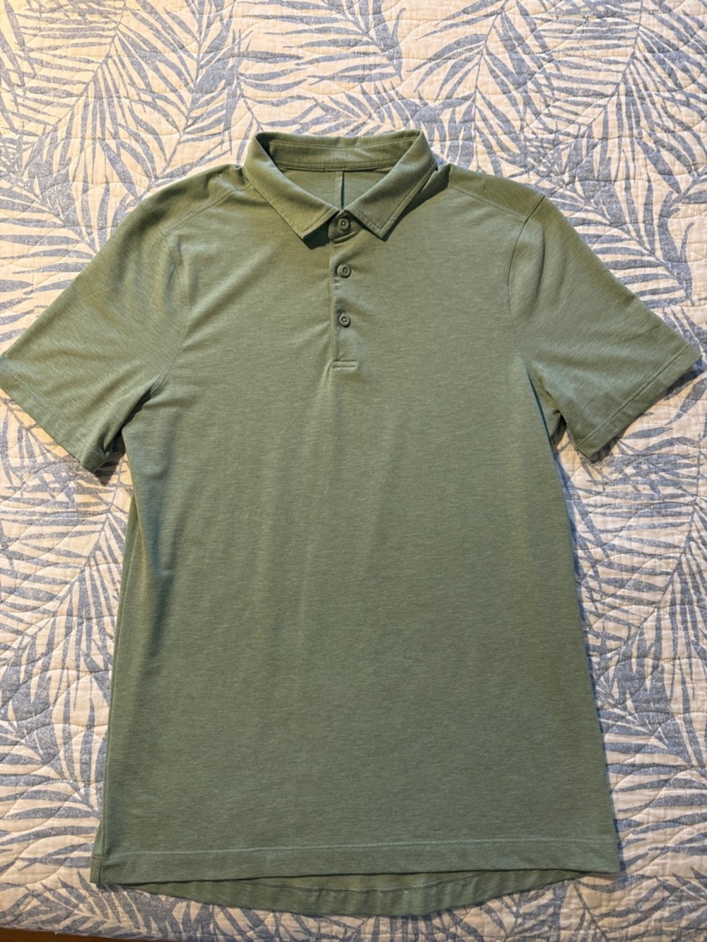 Men's S Lululemon Evolution Green Short-Sleeve Polo Shirt - Lightweight Casual